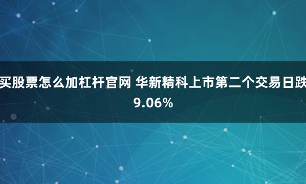 买股票怎么加杠杆官网 华新精科上市第二个交易日跌9.06%