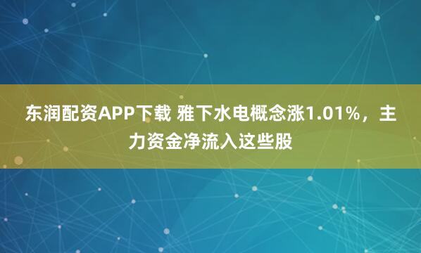 东润配资APP下载 雅下水电概念涨1.01%，主力资金净流入这些股